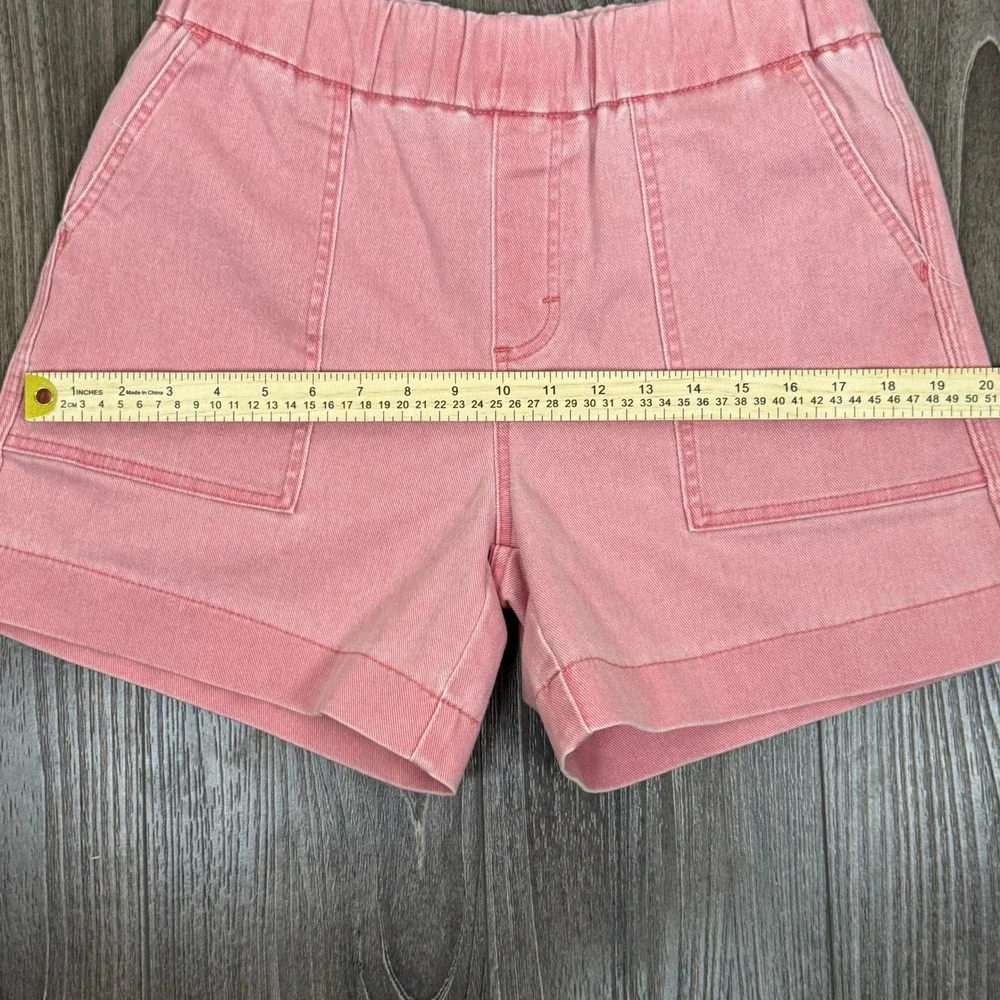 Lee Womens Relaxed Fit High Rise Shorts Pink Elastic Waist Size 8 Boho Lounge